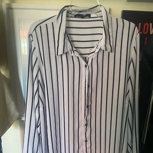 Black & White Striped Button Down
